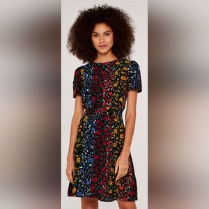 APRICOT Red and Black Sheath‎ Midi Dress Casual